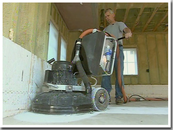 garage floor process grinding
